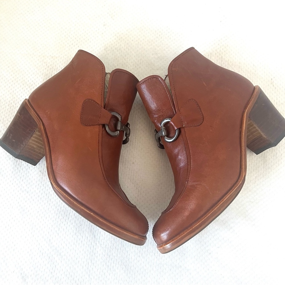 LA SCARPA Brown Genuine 
Leather Ankle Boots with Silver Buckle - Picture 7 of 10